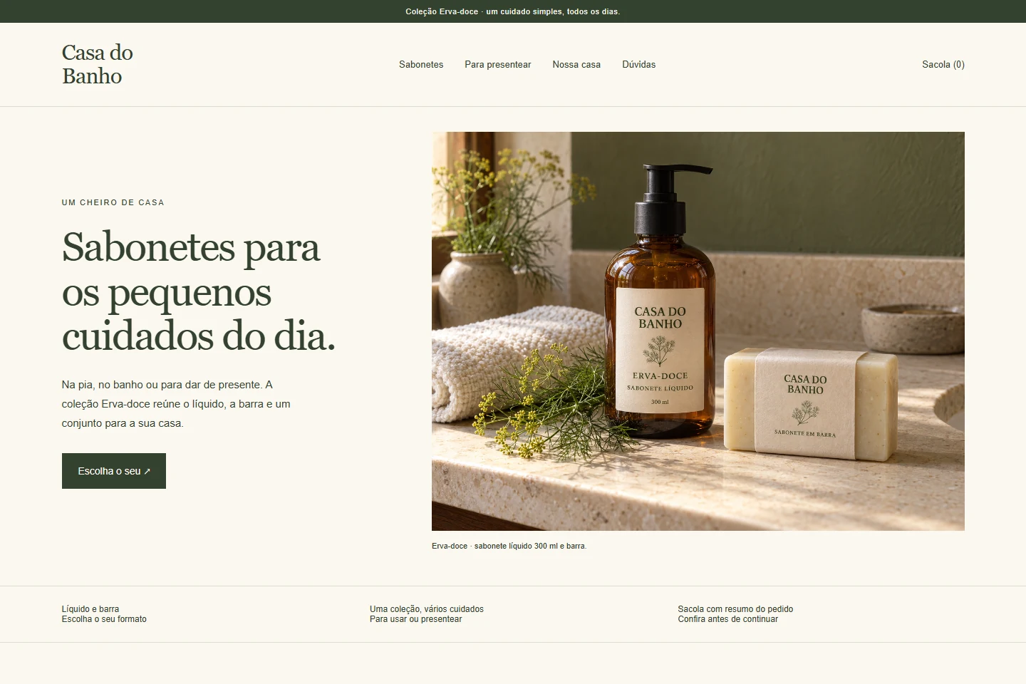 Casa do Banho: Uma coleção apresentada com produto, contexto e informação.