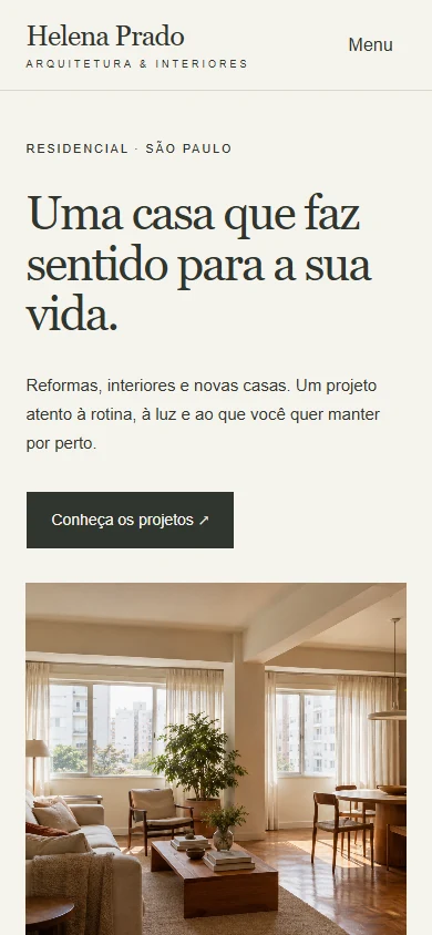 Versão mobile de Helena Prado Arquitetura